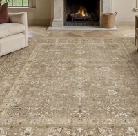 Bungalow Rose Sofia Vintage Washable Area Rug With Non-Slip Backing 8' x 10' New $399
