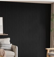 ComfortHomi 4PC x 106" x 12.6" 3D Acoustic/Sound proof Wood Slat Wall Panels (Set of 4/37.1 sq. ft.) in Black New in Box $299