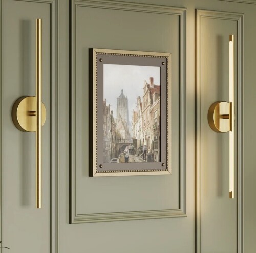 Everly Quinn Battery Operated Wall Sconces with Remote Control, 24'' LED Flush Mounted Sconces (Set of 2) New In Box $299