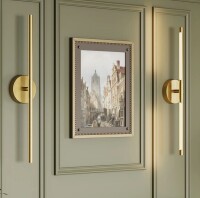 Everly Quinn Battery Operated Wall Sconces with Remote Control, 24'' LED Flush Mounted Sconces (Set of 2) New In Box $299