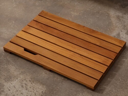 Highland Dunes Mccollough Teak Non-Slip Shower Mat New In Box $199