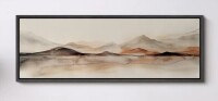 IDEA4WALL Minimalist Abstract Mountain Landscape Neutral Earth Tone Panorama Wall Decor for Living Room Bedroom Office Extra Large Pictures Framed Canvas Print Wall Art, 20" H x 60" W x 1.5" D New In Box $299