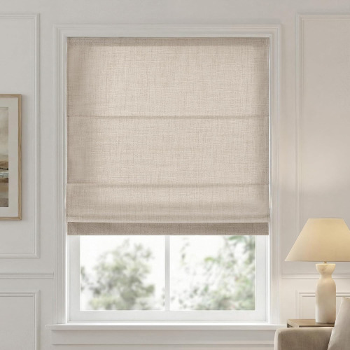 Madison Park Cordless Roman Shades for Indoor Windows, 27x64 Neutral New In Box $199