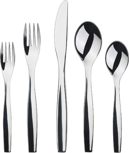 Gourmet Settings - 20-piece Silverware Set - Studio Collection - Polished Stainless Steel Flatware Sets - Service For 4 - Kitchen Cutlery Utensils Knife/Fork/Spoons (28-362) New Shelf Pull $79
