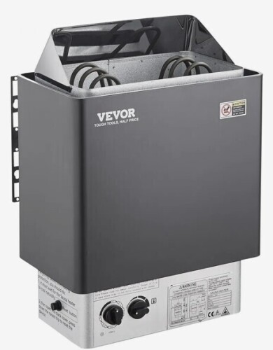 VEVOR Sauna Heater, 3KW 220V Electric Sauna Stove, Steam Bath Sauna Heater with Built-In Controls, 3h Timer and Adjustable Temp for Max. 70-141 Cubic Feet, Home Hotel Spa Shower Use New In Box $299