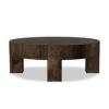 Four Hands Abaso Round Coffee Table 42" - Ebony Rustic Wormwood Oak New $2399