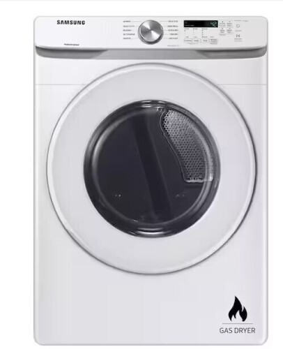 Samsung 7.5 cu. ft. Vented Stackable Gas Dryer in White with Sensor Dry New Floor Model $1099