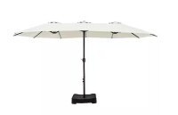 Phi Villa 15 ft. Market Patio Umbrella 2-Side in Ivory White with Base and Sandbags New in Box $299