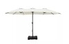 Phi Villa 15 ft. Market Patio Umbrella 2-Side in Ivory White with Base and Sandbags New in Box $299