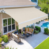 Paramondo 11.5'x9.8' Patio Awning Retractable Fully Assembled, Beige $599
