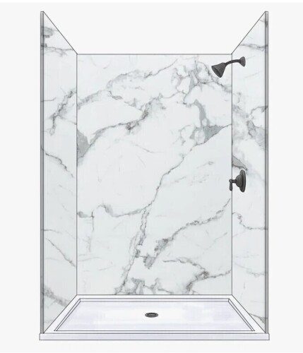 Polymarm 60" W 80" H 36" D Three Wall Composite Shower Wall Panel Surround - Seamless 60" Backwall New in Box $999