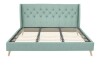 Novogratz Her Majesty Tufted Upholstered Bed Frame, King, Light Green Linen New In Box 2 Box $599