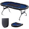 VEVOR 10 Player Poker Table Foldable, Portable Folding Card Board Game Table, Casino Leisure Table, Blackjack Texas Holdem Table with Padded Rails and Stainless Steel Cup Holders, Blue (84 in) New in Box $499