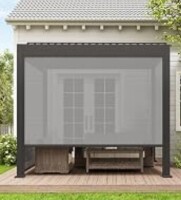 Unishades Retractable Pergola Sun Shade, for use on The Side of a 9.17'L x 7.75'H Pergola to Block out Light and Mosquitos New In Box $399