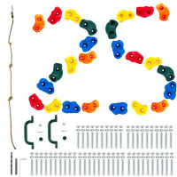 VEVOR 25 Rock Climbing Holds, Multi-Size and Colored Climbing Rocks for Kids and Adults, Rock Wall Holds with Knotted Rope, Handles and Mounting Hardware, Climbing Wall Grips for Indoor and Outdoor New In Box $89