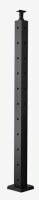 VEVOR Cable Railing Post, 36" x 2" x 2" Steel L-Shaped Hole Corner Railing Post, 10 Pre-Drilled Holes, SUS304 Stainless Steel Cable Rail Post with Horizontal and Curved Bracket, 1-Pack, Black New In Box $89