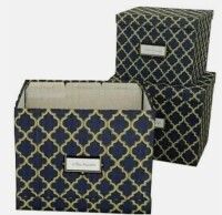Workspace Collection 3-Piece Artisan Desk Organization Set with Lids Blue/Gold New In Box $79