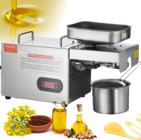 VEVOR Electric Oil Press Machine, 850W Stainless Steel Oil Extractor Machine, 0-300? / 32 - 572 ? Adjustable Temperature, Hot Press Oil Expeller for Pressing Peanuts, Sesame Seeds, Rapeseed, Tea Seeds New In Box $399