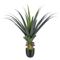 Ebern Designs 4 ft. Artificial Agave Plant, Single Pack Faux Sisal Floor Plant for Indoor & Covered Outdoor Home Patio Decor New In Box $199