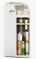 Ebern Designs Slim Bathroom Storage Cabinet,Waterproof Narrow Bathroom Storage Organizer with Wheels and Toilet Paper Holder, No Assembly Required, Perfect for Small Spaces In Bathroom, Kitchen and Bedroom $199