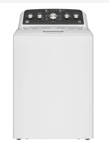 GE - 4.5 Cu. Ft. High-Efficiency Top Load Washer with Deep Fill and Cold Plus - White with Matte Black New $999