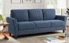 Lifestyle Solutions Wesley 80.3 in. Round Arm Polyester Rectangle 3-Seater Sofa in. Blue New in Box $699