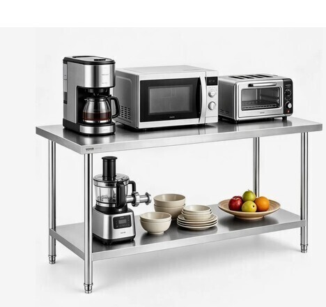 VEVOR Stainless Steel Prep Table, 30 x 72 x 34 Inch, 920 lbs Load Capacity, Heavy Duty Metal Worktable with 3 Adjustable Height Levels, Commercial Workstation for Kitchen Garage Restaurant Backyard New in Box $499