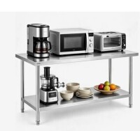 VEVOR Stainless Steel Prep Table, 30 x 72 x 34 Inch, 920 lbs Load Capacity, Heavy Duty Metal Worktable with 3 Adjustable Height Levels, Commercial Workstation for Kitchen Garage Restaurant Backyard New in Box $499
