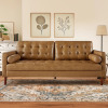 Latitude Run Amariyon 80" Genuine Leather Sofa, Brown, New in Box $1,099