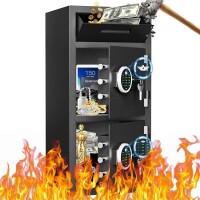 Vevor 6.5 Cub Extra Large Home Safe Fireproof Waterproof, Deposit Box with Drop Slot, Drop Safe for Business, Large Money Box with Key, Digital Backlit Keypad and Mute Mode for Home Office, New in Box $499
