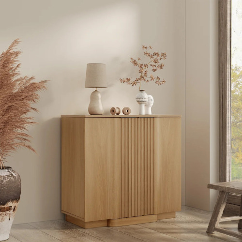 Ebern Designs Designer Modern Minimalist Style 31.5'' Fluted Panel Sideboard, New in Box $399