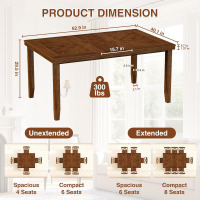BRRITLE Modern Farmhouse 47.2"-63" Solid Wood Extendable Dining Table for 4-8, Unique Wood Grain, New in Box $499