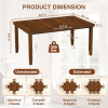 BRRITLE Modern Farmhouse 47.2"-63" Solid Wood Extendable Dining Table for 4-8, Unique Wood Grain, New in Box $499