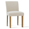 Lark Manor 18.5" Seat Height Linen Blend Upholstered Solid Wood Legs Dining Chair, Cream, New in Box $399