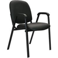 Office-Stor Plus Stacking Bonded Leather Guest Chair With Arms, Black New Shelf Pull $199