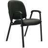 Office-Stor Plus Stacking Bonded Leather Guest Chair With Arms, Black New Shelf Pull $199