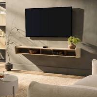 Walker Edison SFLMF3FCO 70" Floating Wall Mounted TV Stand in Coastal Oak Finish New In Box $299