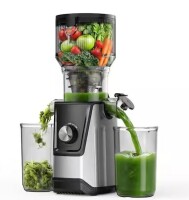 SIMZLIFE 120V Slow Masticating Juicer with 5. 12in Extra-Wide Chute for Whole Fruits and Vegetables, Easy to Clean in Silver New In Box $299