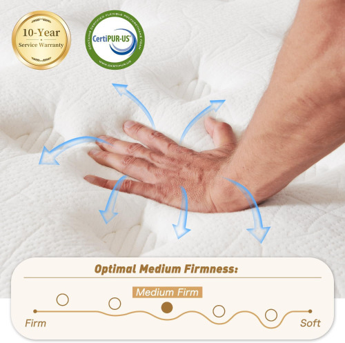 SNFPNE 10 Inch King Size Hybrid Mattress with Gel Memory Foam and Individual Pocketed Coils for Motion Isolation & Edge Support, Medium Firmness for Pressure Relief, CertiPUR-US Certified New In Box $899