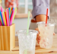 Choice 7 3/4" Jumbo Neon Unwrapped Soda Straw - 250/Pack New in Box