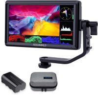FEELWORLD S55 V3 6" 500nit 1920&times;1080 IPS Screen Field DSLR Camera Monitor with F550 Battery and Bag, 4K HDMI In Out, 3D LUT, Waveform Focus Assist, for Beginner Videographer Filmmaker Video Shooting New In Box $299