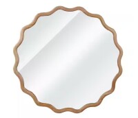 Amoura 24 in. W x 24 in. H round Framed Tilt Wall Bathroom Vanity Mirror in Natural New In Box $199
