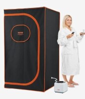 VEVOR Portable Steam Sauna Tent Full Size, 1000W Personal Sauna Blanket Kit for Home Spa, Detoxify & Soothing Heated Body Therapy, Time & Temperature Remote Control With Floor Mat New In Box $299