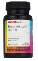 CVS HEalth Magnesium 250mg, 100 Caplets New Best by 8/2027
