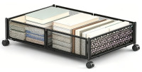 17 Stories Under Bed Storage Container with Wheels, Metal Underbed Storage Drawer with 360&deg; Rotating Locking Wheels, Tool-Free 1-Min Assembly, Foldable Shoe Clothes Blanket Organizer for Bedroom New In Box $89