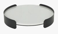 Brayden Studio&reg; Cole And Grey Marble Round Living Room Decor Tray With Black Metal Frame New In Box $199