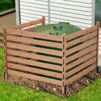 ShangQuan WuLiu Exterior privacy screens, air-conditioned trash cans, wood fence 3 panels, Blinds Model, 48" W x 36" H New In Box $299