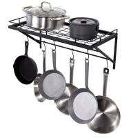 VEVOR Pot Rack Wall Mounted, 24 inch Pot and Pan Hanging Rack, Pot and Pan Hanger with 12 S Hooks, 55 lbs Loading Weight, Ideal for Pans, Utensils, Cookware in Kitchen New In Box $89