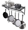 VEVOR Pot Rack Wall Mounted, 24 inch Pot and Pan Hanging Rack, Pot and Pan Hanger with 12 S Hooks, 55 lbs Loading Weight, Ideal for Pans, Utensils, Cookware in Kitchen New In Box $89