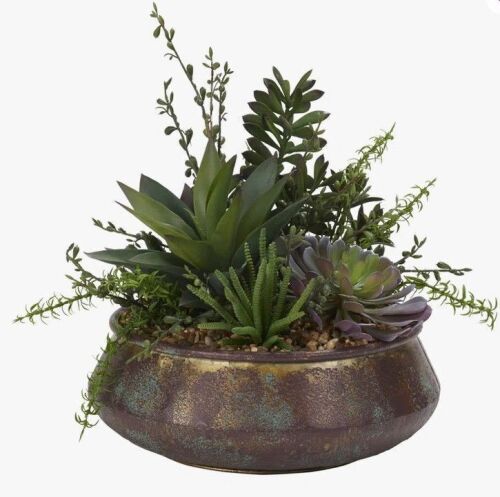 Brayden Studio&reg; 18'' Faux Succulent in Metal Planter New In Box $399